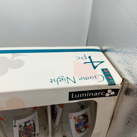 New Set of Four Luminarc Game Night Glasses 16 oz Coolers - Picture 5 of 10